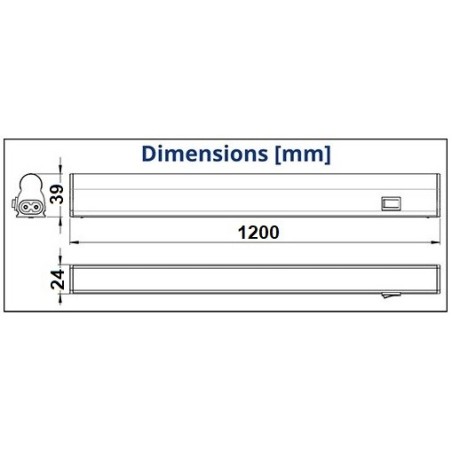 Réglette 120cm  avec inter - LED 18W