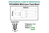 AMPOULE SYLVANIA FAST-START 11W E14 230V