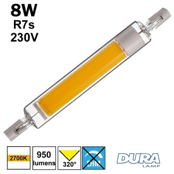 Tube LED R7s 118mm remplace tube halogène - DURALAMP LF1981W