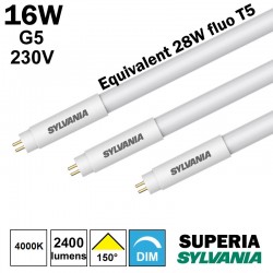 Tube LED T5 qui remplace un tube fluorescent de 28W - SYLVANIA ToLEDo SUPERIA 16W