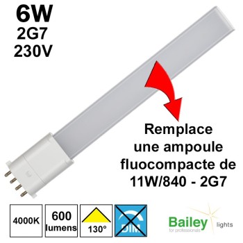 Ampoule LED 2G7 6W/840 230V