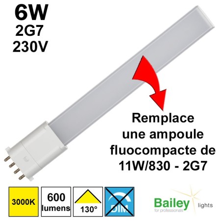 Ampoule LED 2G7 6W/830 230V