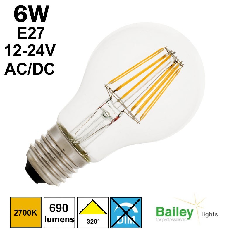Ampoule 6W E27 Tensions 12 et 24 VAC/VDC