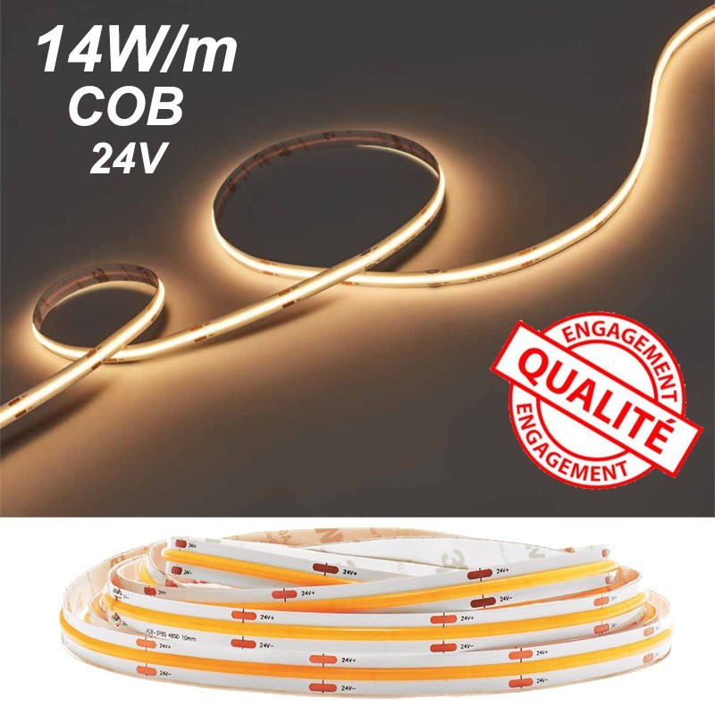 Ruban LED COB 14W/m 24Vdc - Ligne de lumière continue Ruban LED COB 14W/m 24Vdc - Ligne de lumière continue