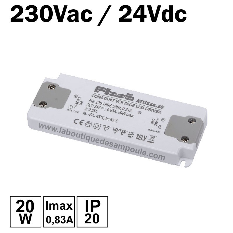 TRANSFO COMPACT 230V/24VDC 20W IP20