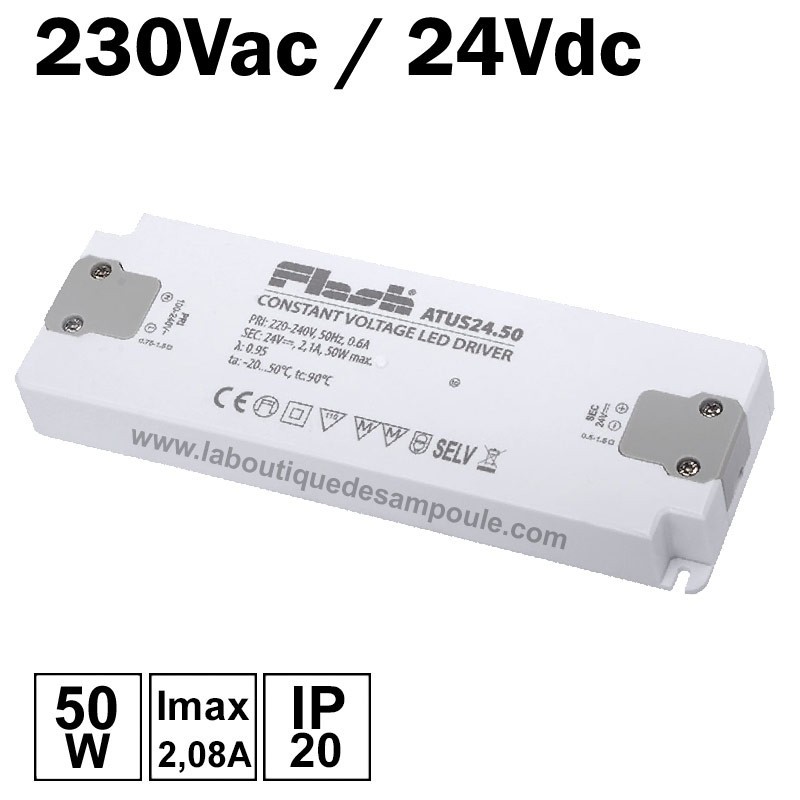 TRANSFO COMPACT 230V/24VDC 50W IP20