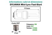 AMPOULE SYLVANIA FAST-START 9W E27 230V