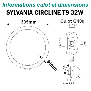 TUBE FLUO CIRCULAIRE 32W G10q Ø305mm