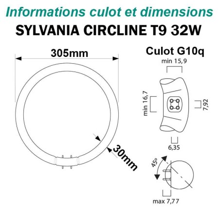 TUBE FLUO CIRCULAIRE 32W G10q Ø305mm