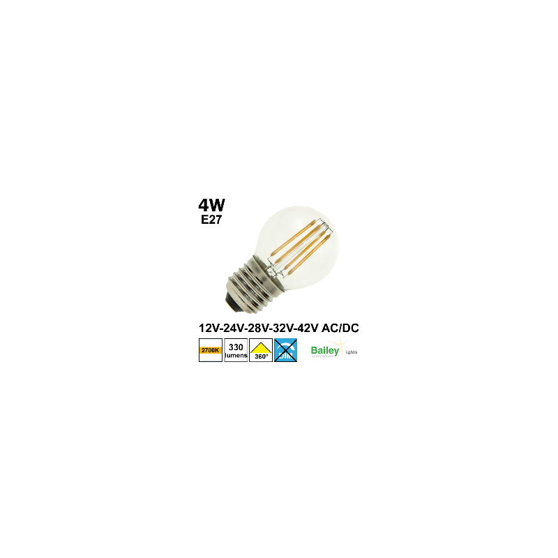 Ampoule sphérique 4W E27 de 12 à 42 VAC/VDC