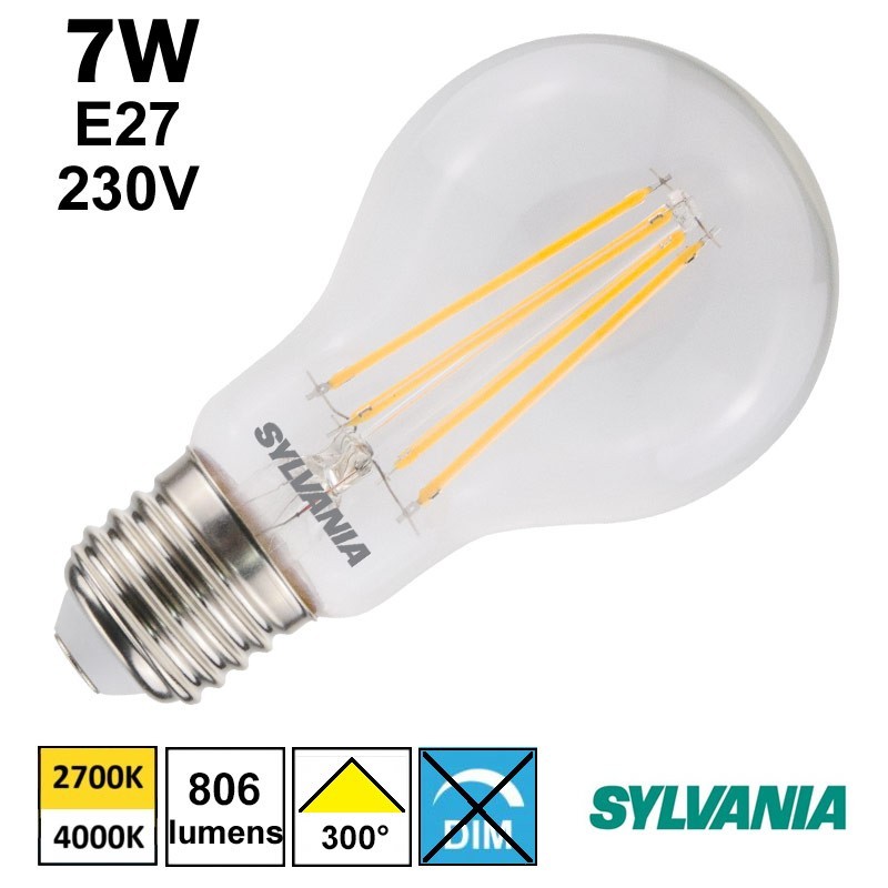 Ampoule filament LED SYLVANIA 7W E27 230V Ampoule filament LED SYLVANIA 7W E27 230V