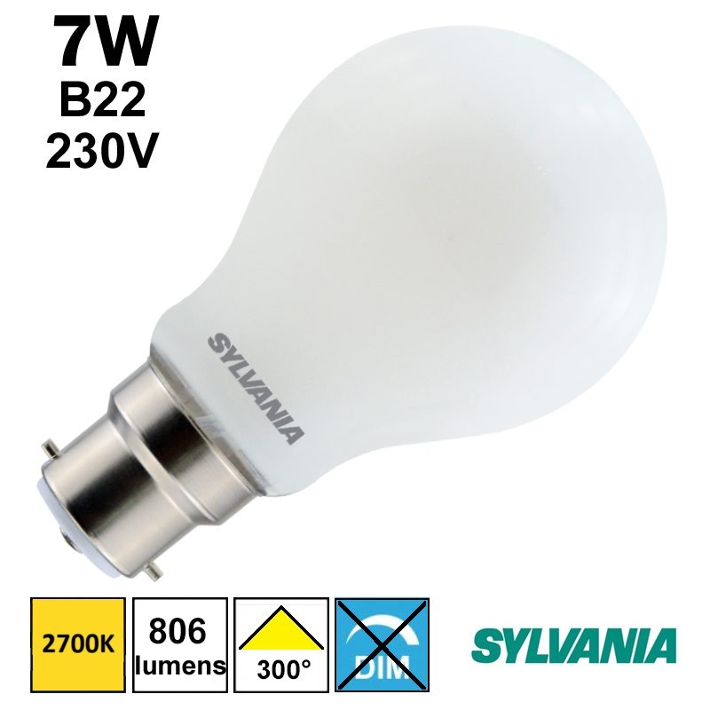 Ampoule filament LED SATINEE SYLVANIA 7W B22 230V