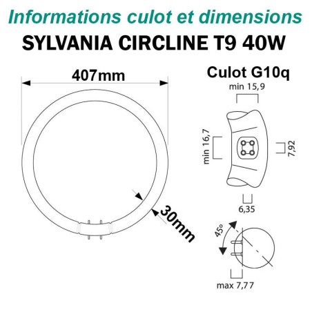 TUBE FLUO CIRCULAIRE 40W G10q Ø407mm