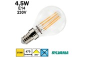 Ampoule sphérique claire LED 4,5W E14 230V
