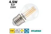 Ampoule sphérique claire LED 4,5W E27 230V