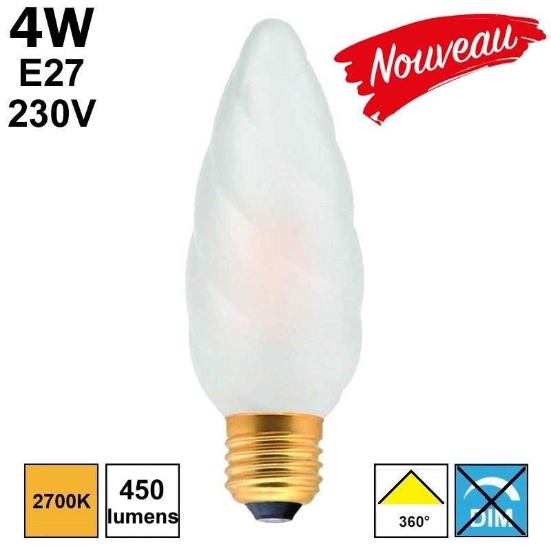 FLAMME Torsadée géante 4W E27 230V