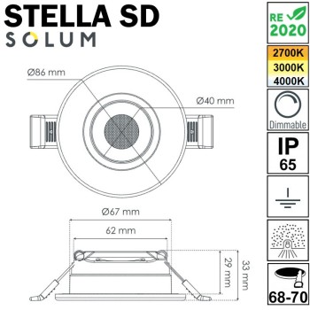 Dimensions spot SOLUM STELLA