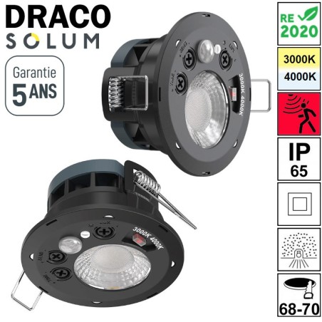 SPOT LED AVEC DETECTEUR SOLUM DRACO