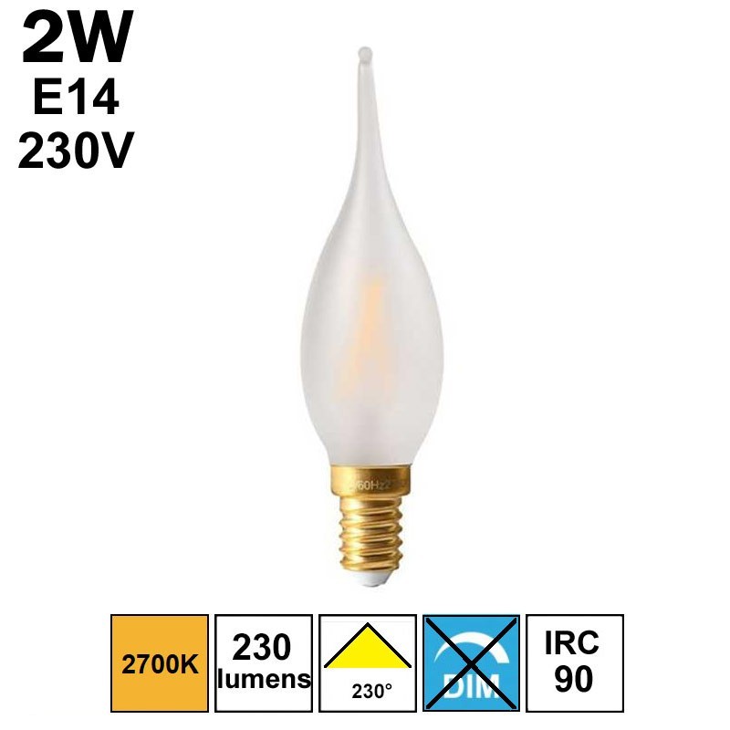 Ampoule FLAMME DROITE LED 2W E14 230V Ampoule FLAMME DROITE LED 2W E14 230V