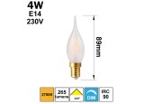 Ampoule mini FLAMME DROITE LED 4W E14 230V Ampoule mini FLAMME DROITE LED 4W E14 230V