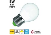 Ampoule LED sphérique opale 5W E27 230V - dimmable