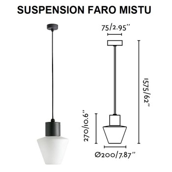 SUSPENSION FARO MISTU - Douille E27