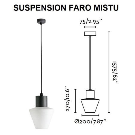 SUSPENSION FARO MISTU - Douille E27