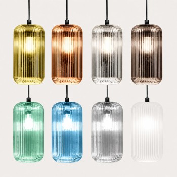GEA LUCE RAIKA V/P – Suspension en verre cylindrique Ø 85 mm