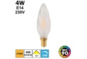 Ampoule flamme torsadée dépolie mate 4W E14 230V