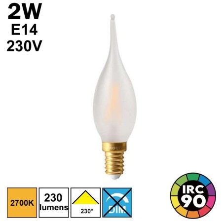 Ampoule flamme droite 2W E14 - équivalente ampoule Girard Sudron grand siècle