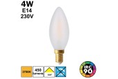 Ampoule flamme dépolie mate 4W E14 230V
