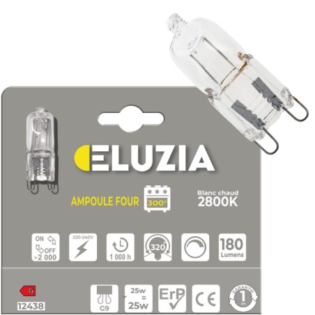 Ampoule four 25W G9 230V | Lampe four ELUZIA