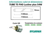 Tube fluo HR Luxline T5 FHO G5 54W 1.15m