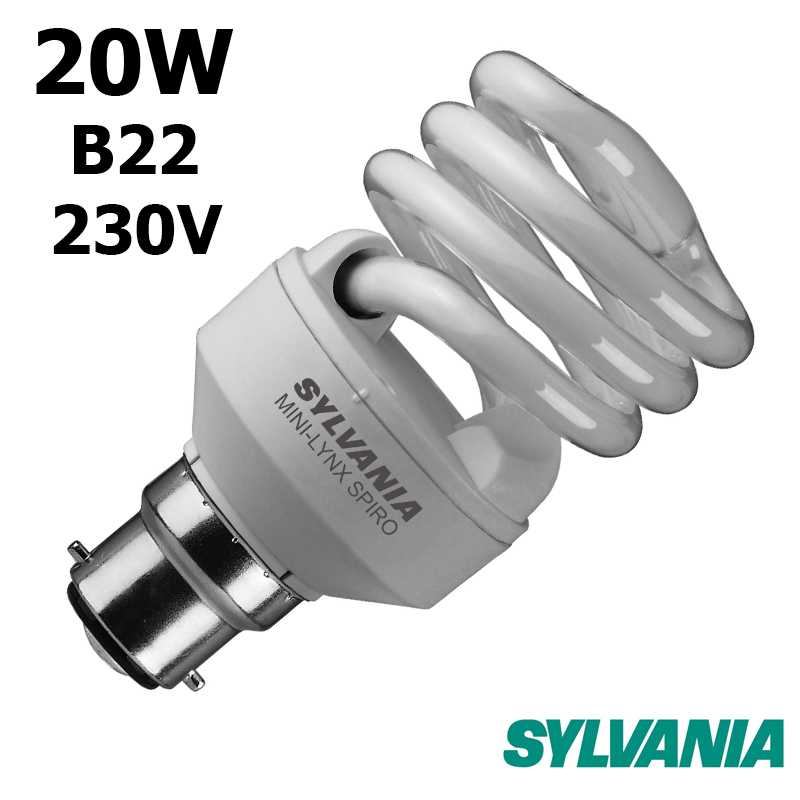 Ampoule Spiral Fast-Start SYLVANIA 20W B22 - Lampe SYLVANIA 0035205