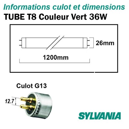 TUBE VERT 36W FLUORESCENT 1.20m