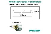 TUBE JAUNE 58W FLUORESCENT 1.50m TUBE JAUNE 58W FLUORESCENT 1.50m