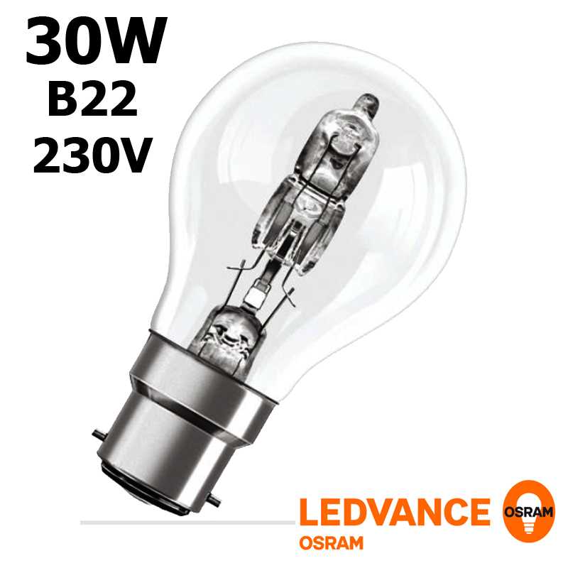 Lampe RADIUM RALOGEN STD EcoPlus 30W B22 240V - OSRAM RADIUM 180361