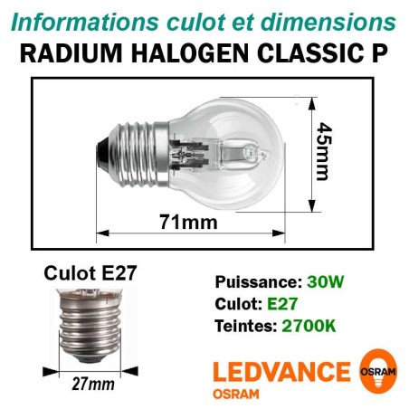 Sphérique Eco halogene 28W E27 230V SYLVANIA