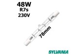 Lampe tubulaire SYLVANIA halogene R7s 48W 230V 78mm Lampe tubulaire SYLVANIA halogene R7s 48W 230V 78mm