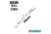 Lampe tubulaire SYLVANIA halogene R7s 80W 230V 78mm Lampe tubulaire SYLVANIA halogene R7s 80W 230V 78mm