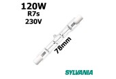 Lampe tubulaire SYLVANIA halogene R7s 120W 230V 78mm Lampe tubulaire SYLVANIA halogene R7s 120W 230V 78mm