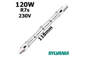 Lampe tubulaire SYLVANIA halogene R7s 120W 230V 118mm Lampe tubulaire SYLVANIA halogene R7s 120W 230V 118mm