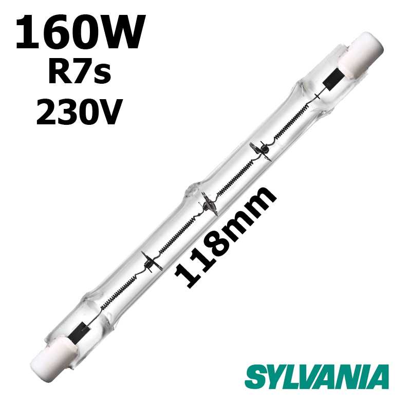 Lampe tubulaire SYLVANIA halogene R7s 160W 230V 118mm - SYLVANIA 21715