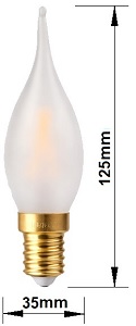 Dimensions ampoule flamme Grand Siècle GS4