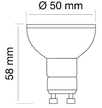 Dimensions ampoule LED BAILEY GU10 24V