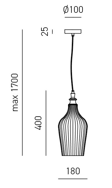 Dimensions suspension GEA LUCE Cleofe s12