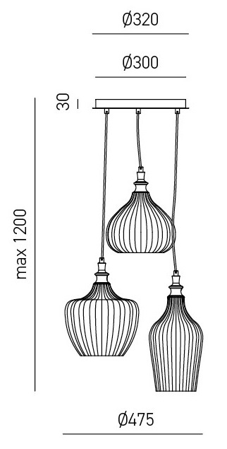 Dimensions suspension GEA LUCE Cleofe S3
