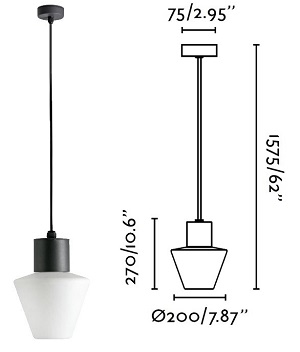 Dimensions suspension FARO MISTU